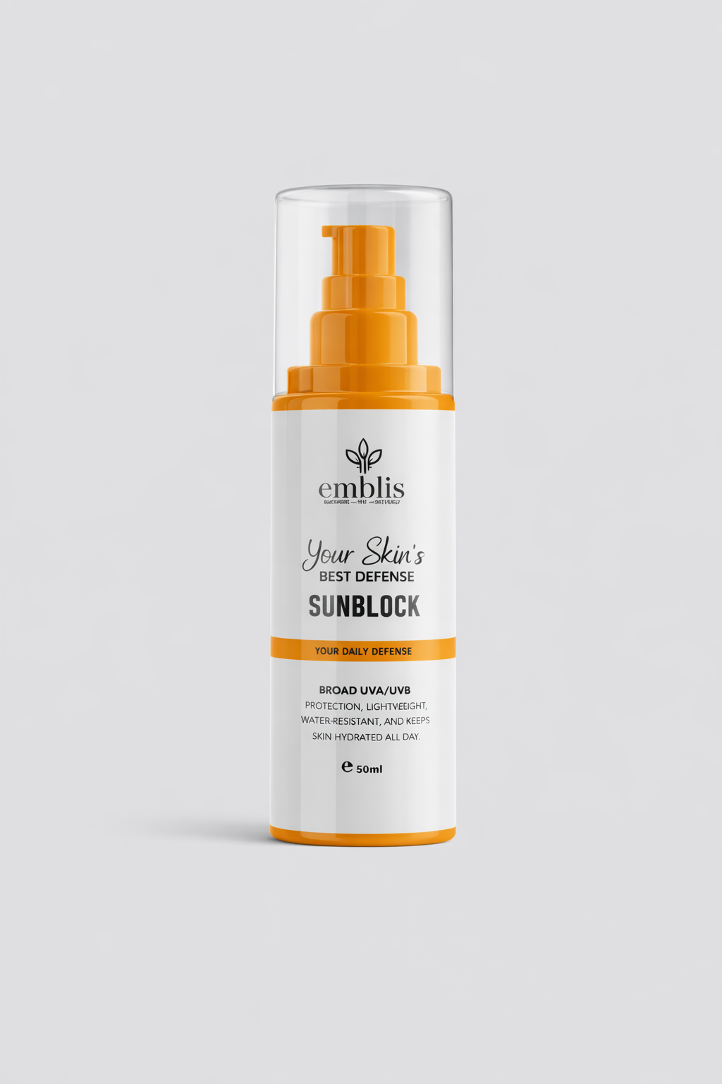 EMBLIS Sunblock SPF 60 – 50ml | Daily Sun Protection Cream