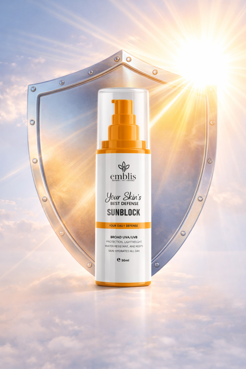 EMBLIS Sunblock SPF 60 – 50ml | Daily Sun Protection Cream
